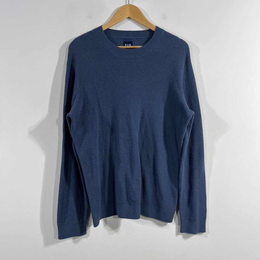 GAP 90s Grunge Fisherman Granola Waffle Knit Crewneck Top Thermal‎ Womens XL
